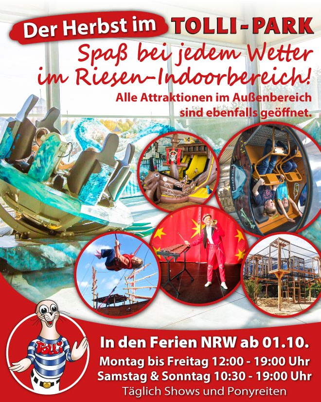 Herbstferien NRW 2022 - Spaß bei jedem Wetter im Tolli-Park